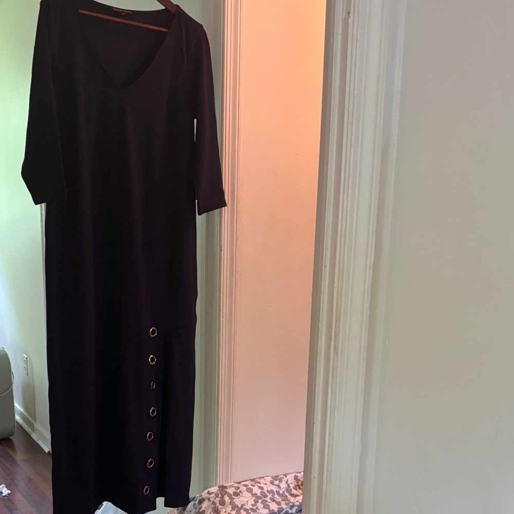 NWT Boston Proper Beyond Travel V-Neck Maxi  Dress with Grommet Detail